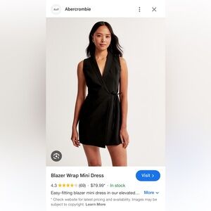 Abercrombie black wrap mini dress size XS